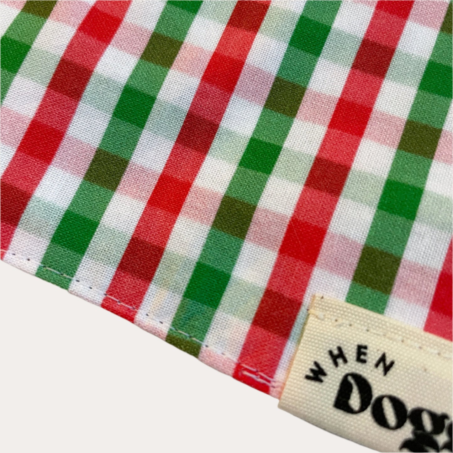 Christmas Plaid & Candy Reversible Bandana | Holly & Jolly