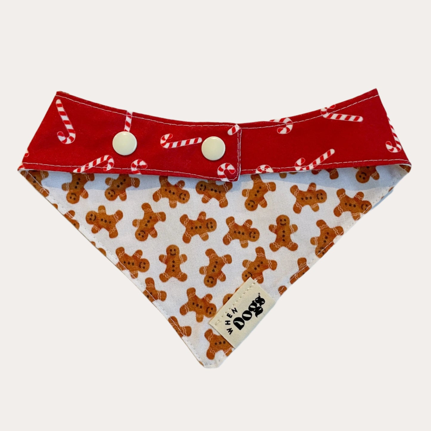 Candy Cane & Gingerbread Man Reversible Bandana | Holly & Jolly