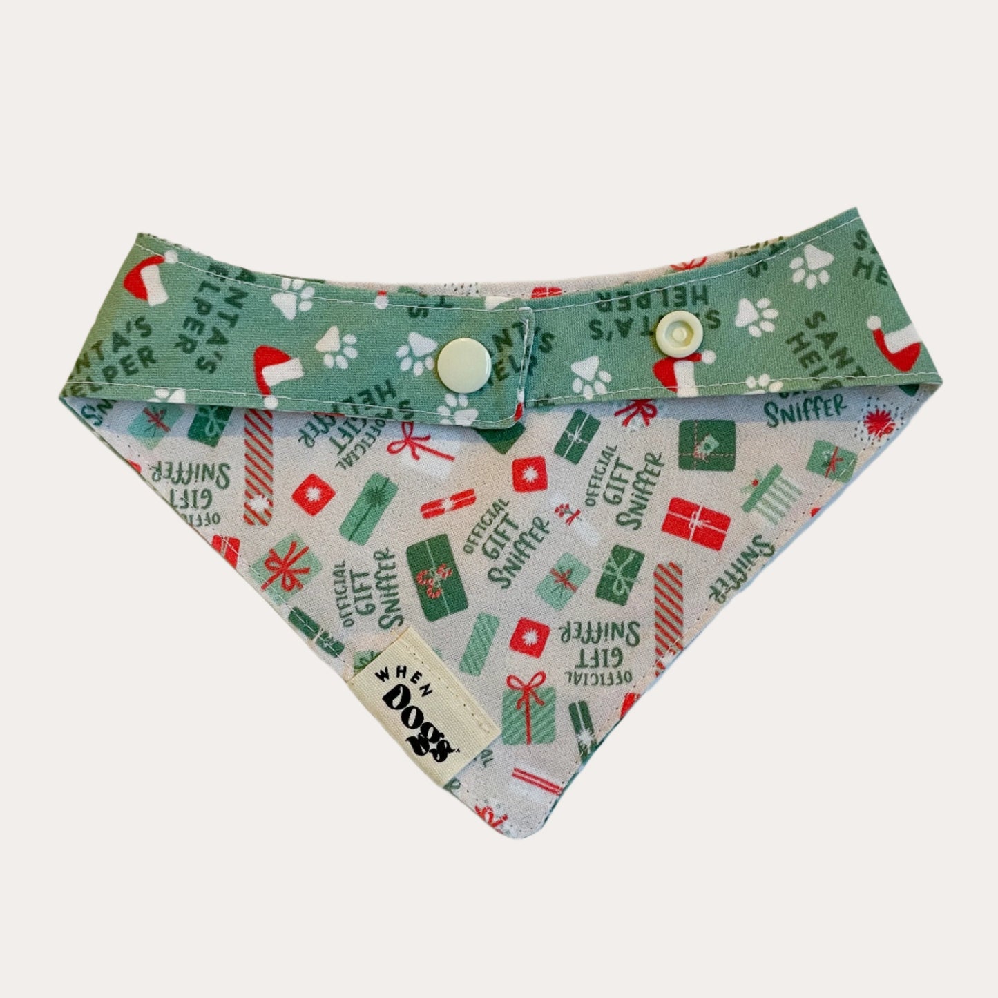 Official Gift Sniffer & Santa’s Helper Reversible Bandana | Holly & Jolly