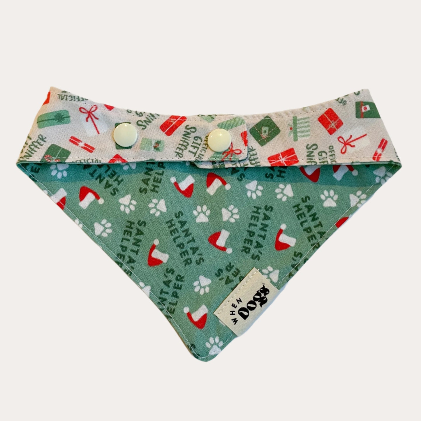 Official Gift Sniffer & Santa’s Helper Reversible Bandana | Holly & Jolly