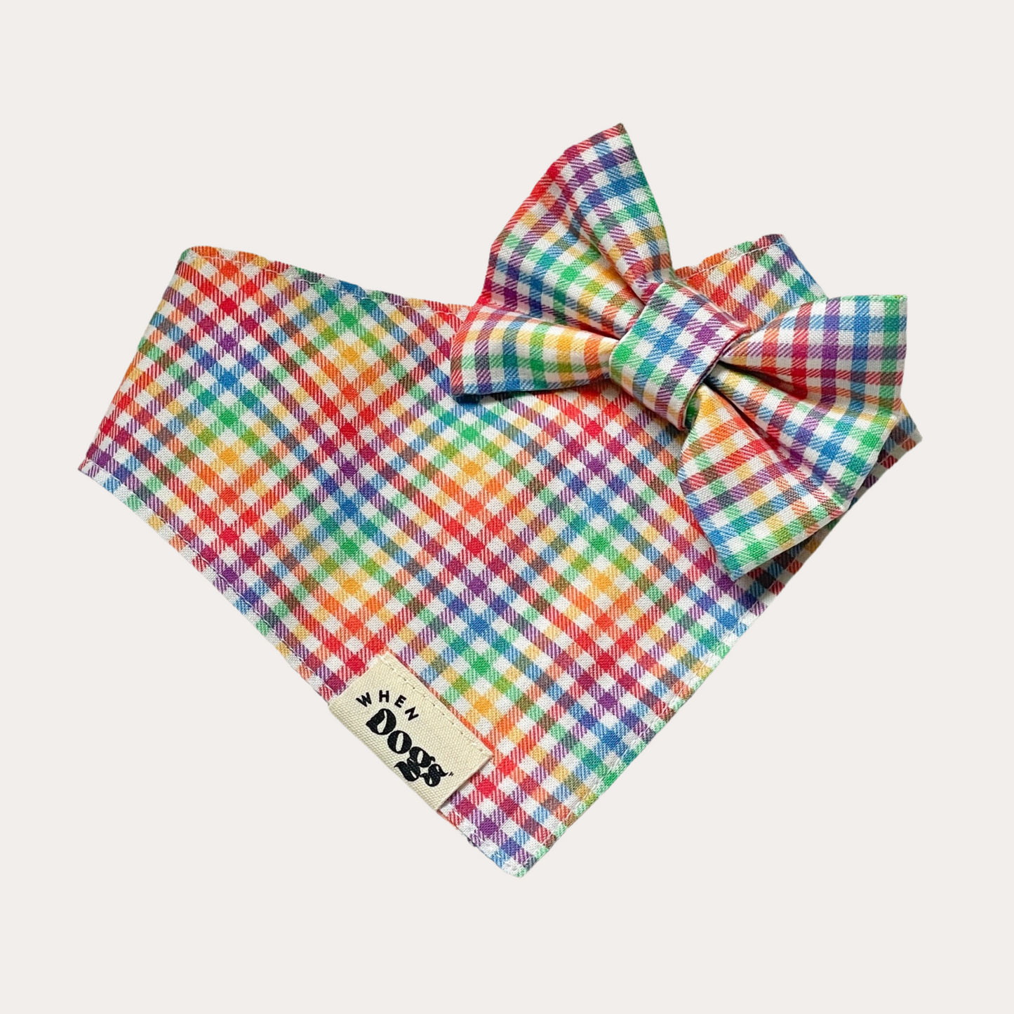 Rainbow Plaid | Bow Tie