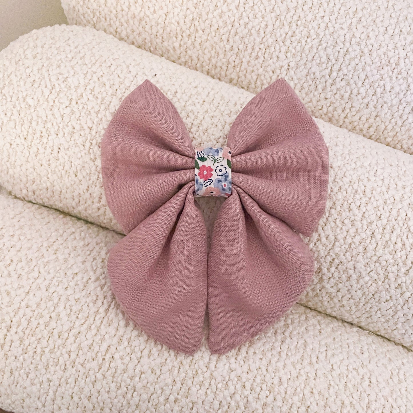 Forget-Me-Not Dusty Pink Bandana, Sailor Bow, and Scrunchie Set (Value: £39) | Spring Fling