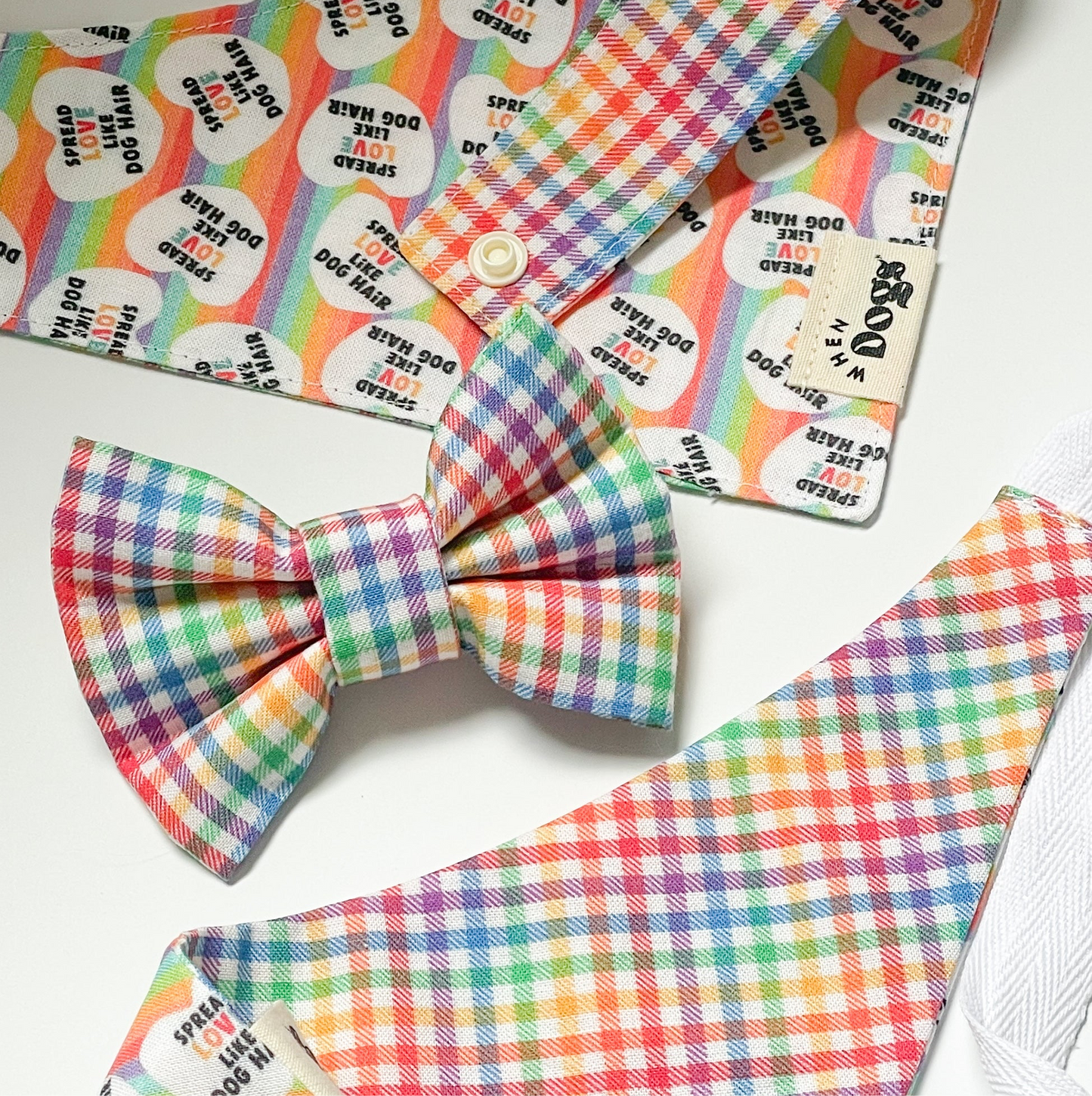 Rainbow Plaid | Bow Tie