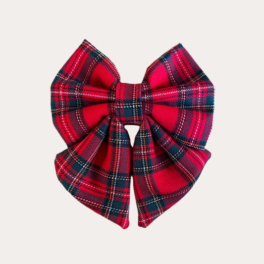 Red Tartan Sailor Bow | Holly & Jolly