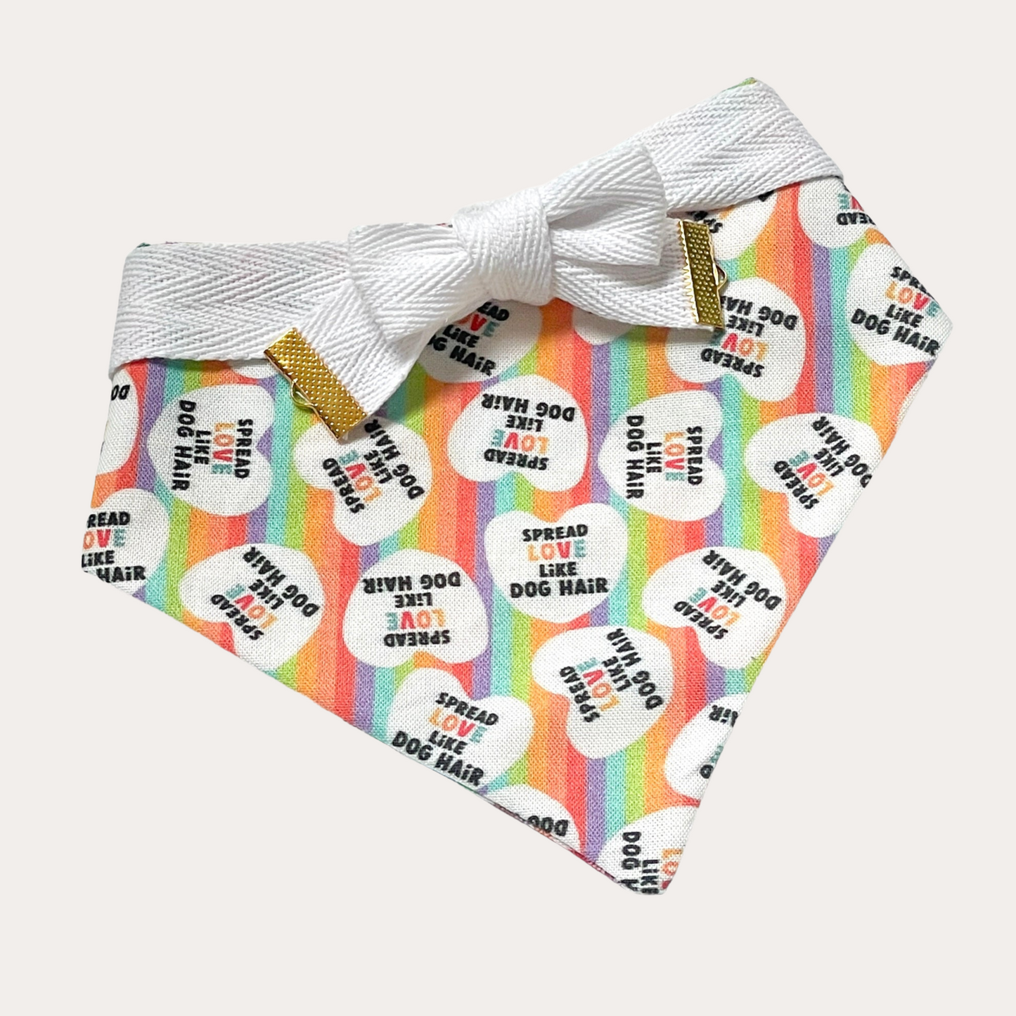 Spread Love Like Dog Hair & Rainbow Plaid | Reversible Bandana