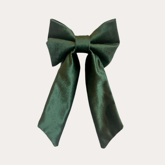 Evergreen Velvet Hair Bow | Holly & Jolly