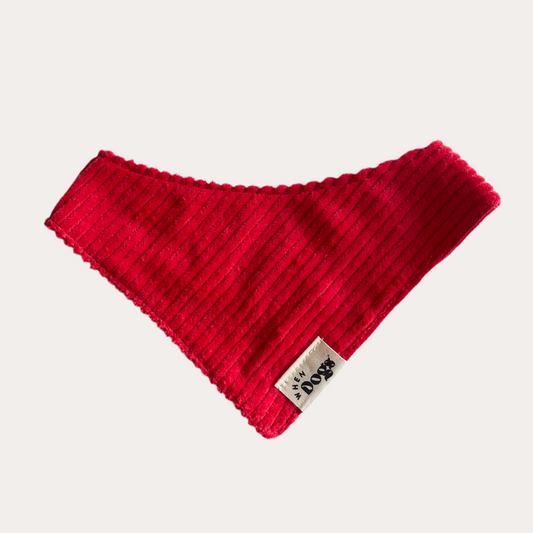 Scarlet Corduroy | Snap-On Bandana