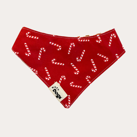 Candy Cane & Gingerbread Man Reversible Bandana | Holly & Jolly