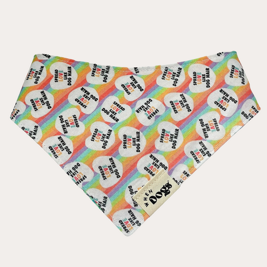 Spread Love Like Dog Hair & Rainbow Plaid | Reversible Bandana