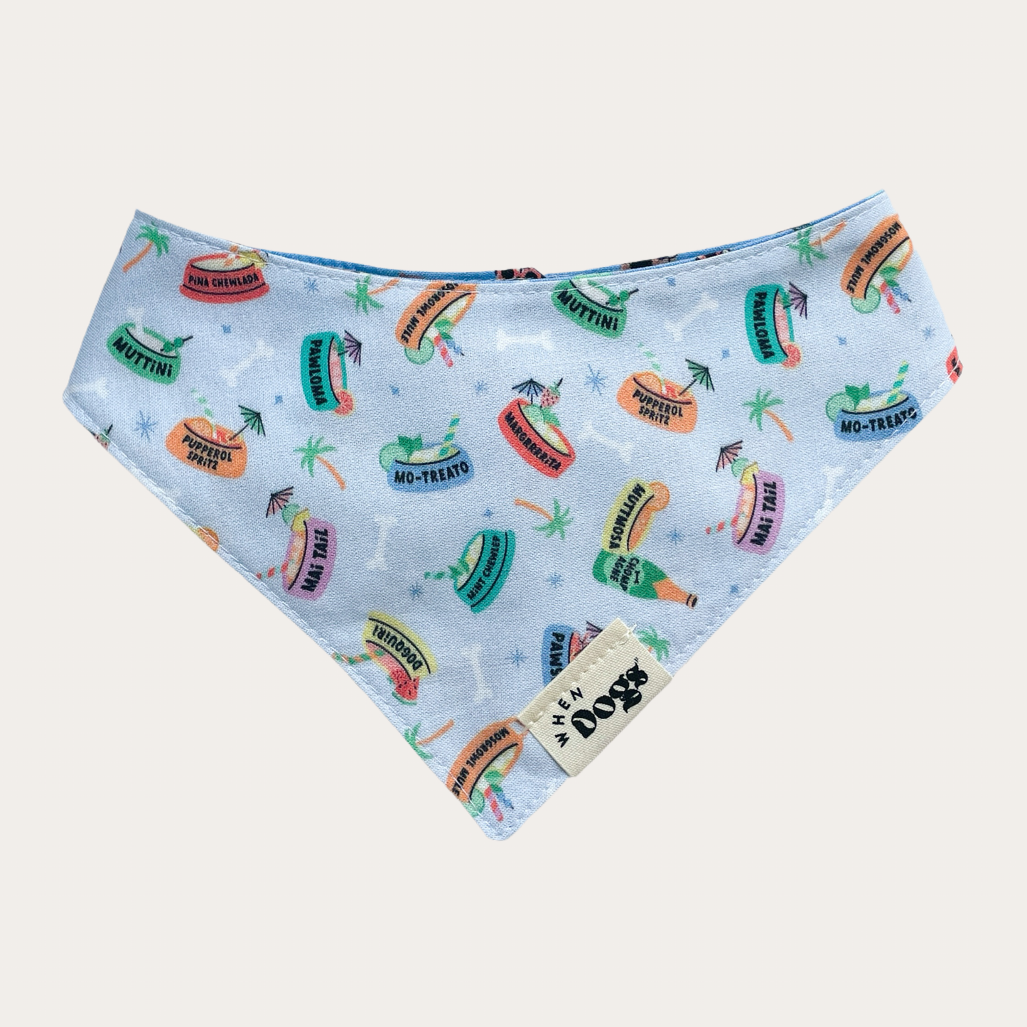 Shady Dogs & Yappy Hour | Reversible Snap-On Bandana