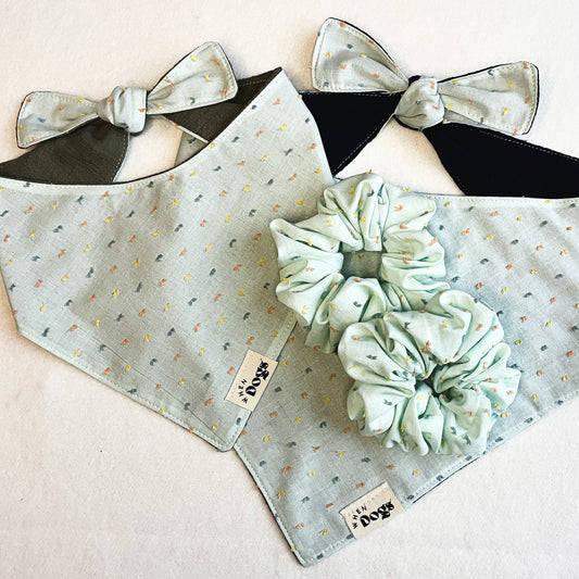 Mint Sprinkles Bandana & Scrunchie Set