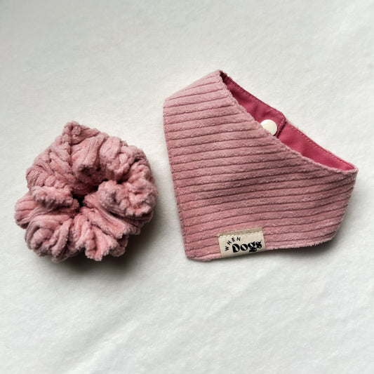 Cotton Candy Corduroy Bandana & Scrunchie Set